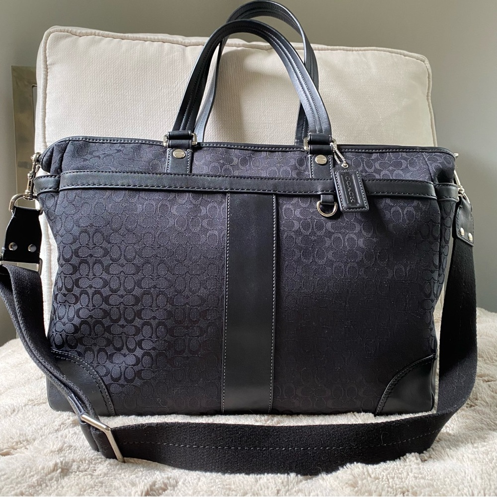 Coach Signature Black Diaper Bag with Changing Pad/ Weekender/ Work Tote
